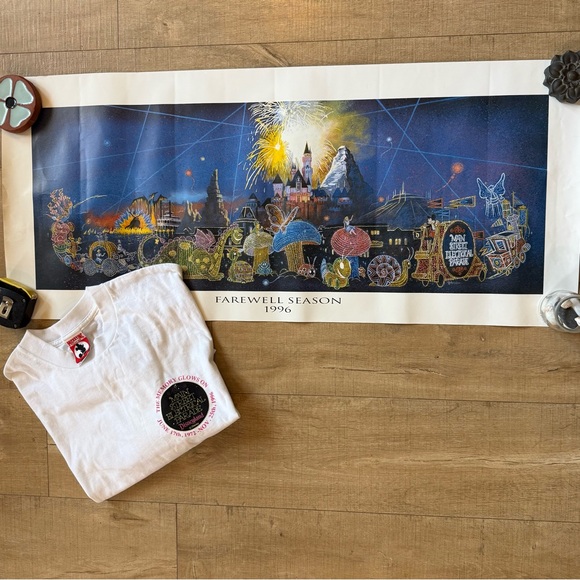 Disney Other - Rare 90s Disney MSEP Farewell Season 1996 Bundle | White Tee & Panoramic Poster